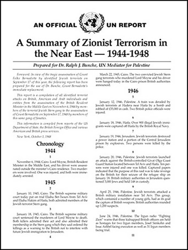 The Bunche Report: A Summary of Zionist Terrorism in the Mideast